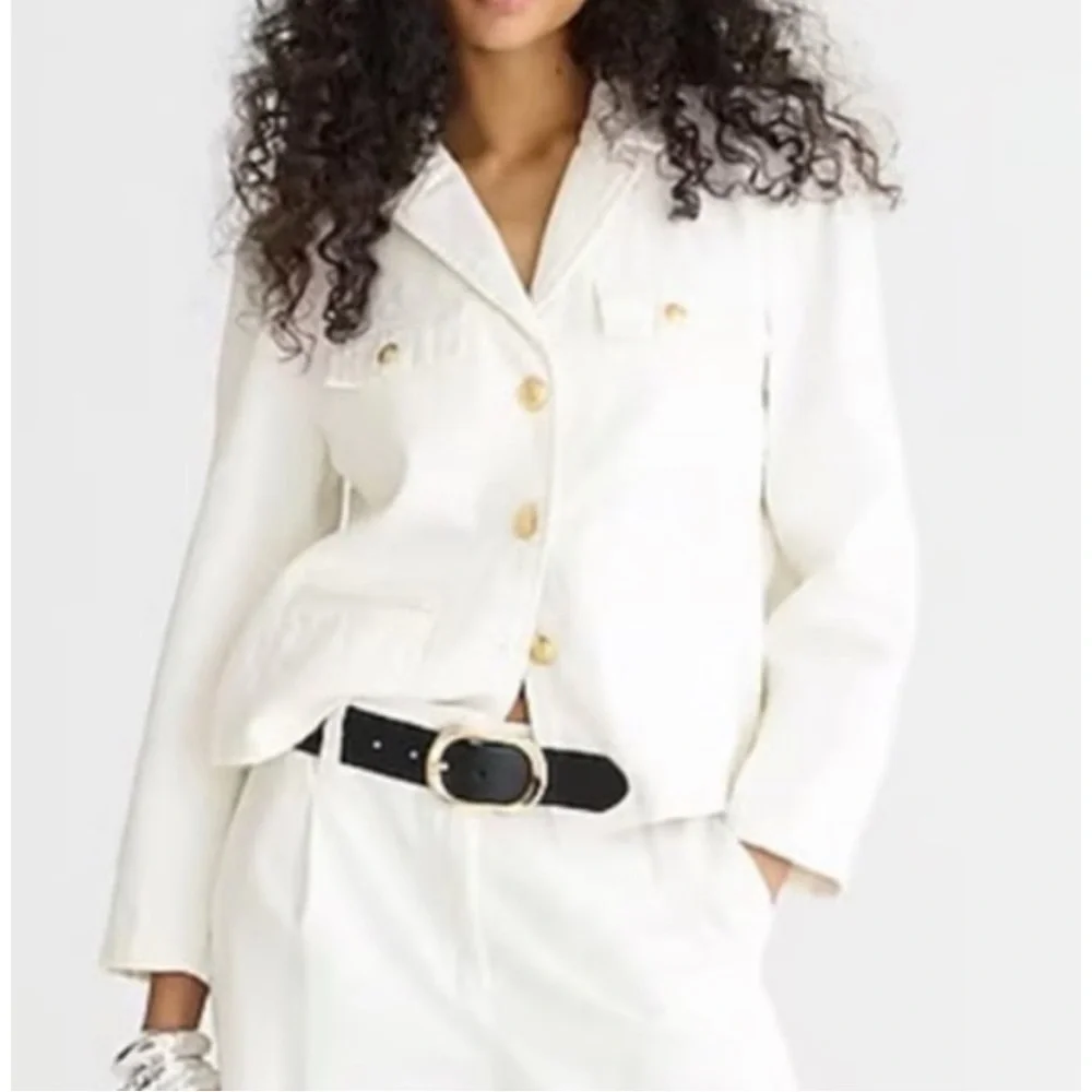 J. Crew Women's Ivory Blazer with Gold Buttons